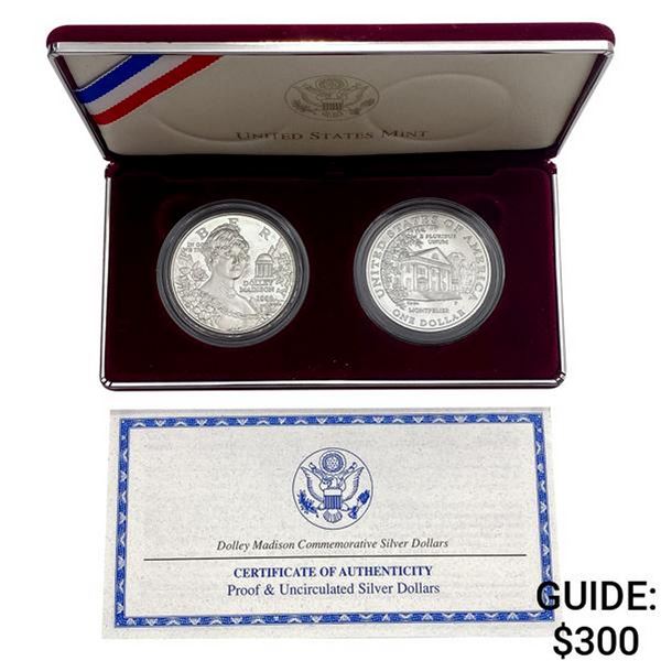 1999 Dolley Madison Silver Dollar Set [2 Coins]