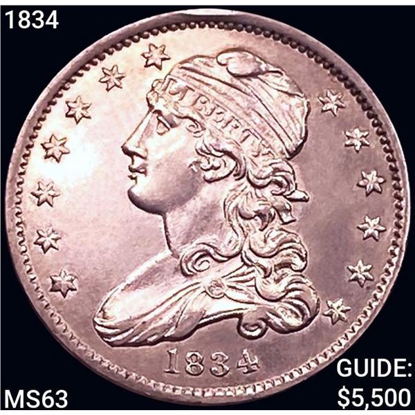 1834 Capped Bust Quarter CHOICE BU