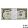 Image 1 : (100) 1953 $5 SILVER CERTIFICATES VG-VF