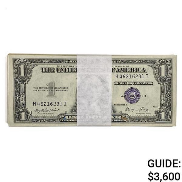 PACK OF (100) 1935-E $1 SILVER CERTIFICATES GEM UNC