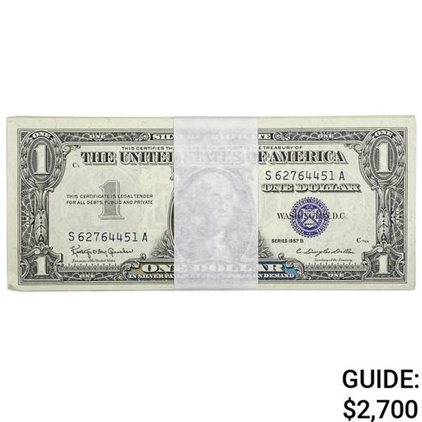 PACK OF (100) 1957 $1 SILVER CERTIFICATES GEM UNC