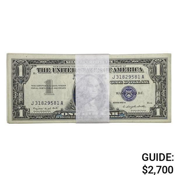 PACK OF (100) 1957 $1 SILVER CERTIFICATES GEM UNC