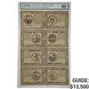 Image 1 : UNCUT SHEET OF (8) 1776 CONTINENTAL NOTES PMG UNC-60