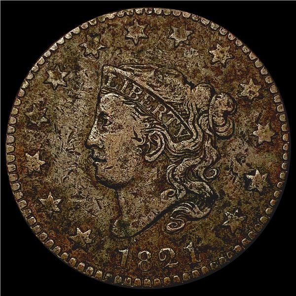 1821 Coronet Head Large Cent NICELY CIRCULATED
