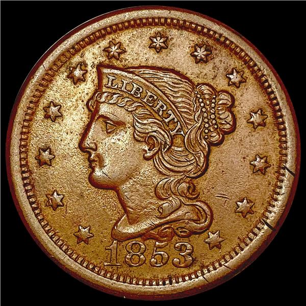 1853 Braided Hair Large Cent CLOSELY UNCIRCULATED