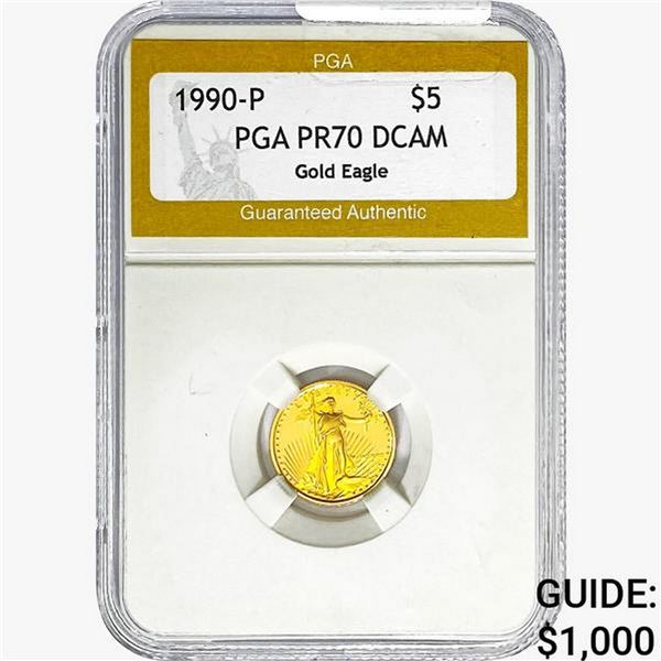 1990-P 1/10oz Gold $5 Eagle PGA PR70 DCAM