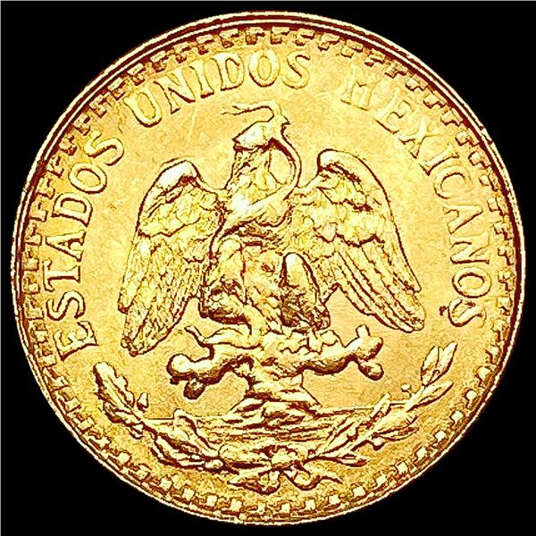 1945-M Mexico 2 Pesos .0482oz Gold CHOICE BU