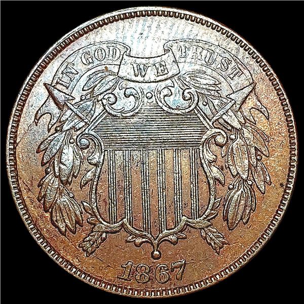 1867 Two Cent Piece CHOICE AU