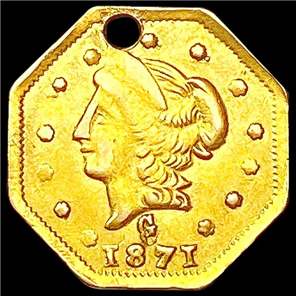 1871 Octagonal California Gold Half Dollar CLOSELY