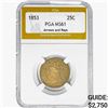 Image 1 : 1853 Seated Liberty Quarter PGA MS61 ARR & RAYS