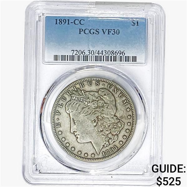 1891-CC Morgan Silver Dollar PCGS VF30