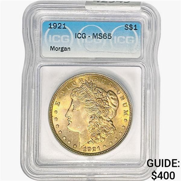 1921 Morgan Silver Dollar ICG MS65