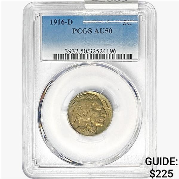 1916-D Buffalo Nickel PCGS AU50