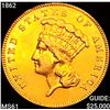 Image 1 : 1862 $3 Gold Piece UNCIRCULATED