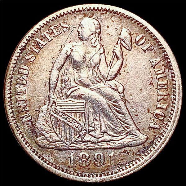 1891 Seated Liberty Dime CLOSELY UNCIRCULATED
