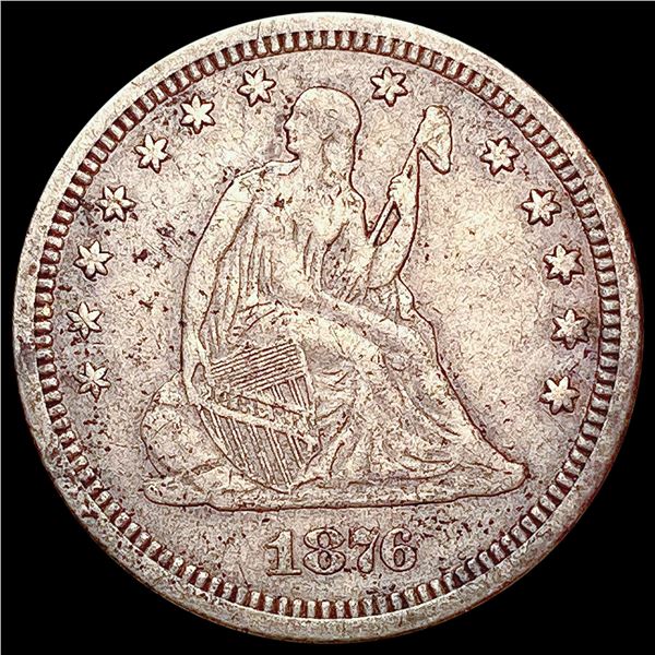 1876-CC Seated Liberty Quarter LIGHTLY CIRCULATED