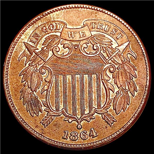 1864 Two Cent Piece CLOSELY UNCIRCULATED