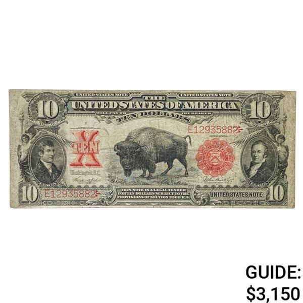 1901 $10 "BISON" LEGAL TENDER USN VERY FINE