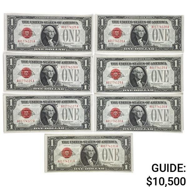 (7) CONS. 1928 $1 LEGAL TENDER USN'S GEM UNC
