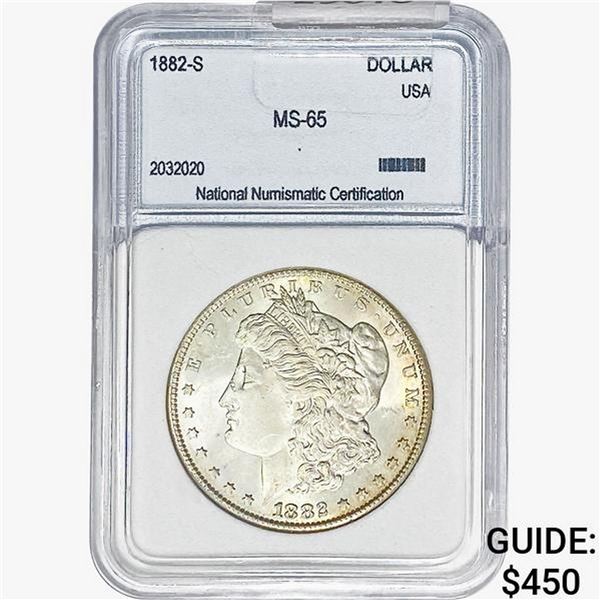 1882-S Morgan Silver Dollar NNC MS65