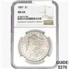 Image 1 : 1887 Morgan Silver Dollar NGC MS64