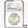 Image 1 : 1943-S Walking Liberty Half Dollar NGC MS65