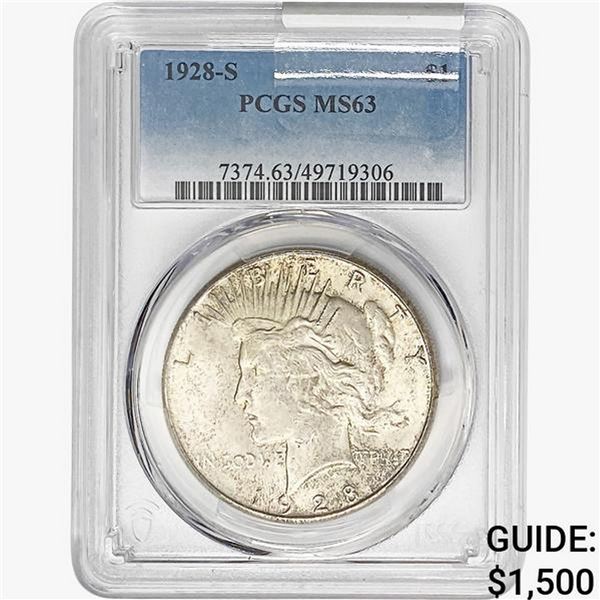 1928-S Silver Peace Dollar PCGS MS63