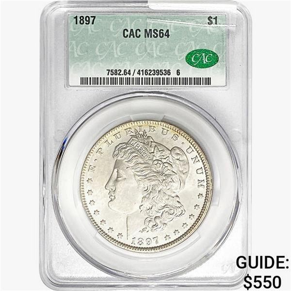 1897 Morgan Silver Dollar CAC MS64