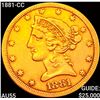 Image 1 : 1881-CC $5 Gold Half Eagle HIGH GRADE