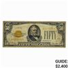 Image 1 : 1928 $50 GOLD CERTIFICATE NOTE VERY FINE