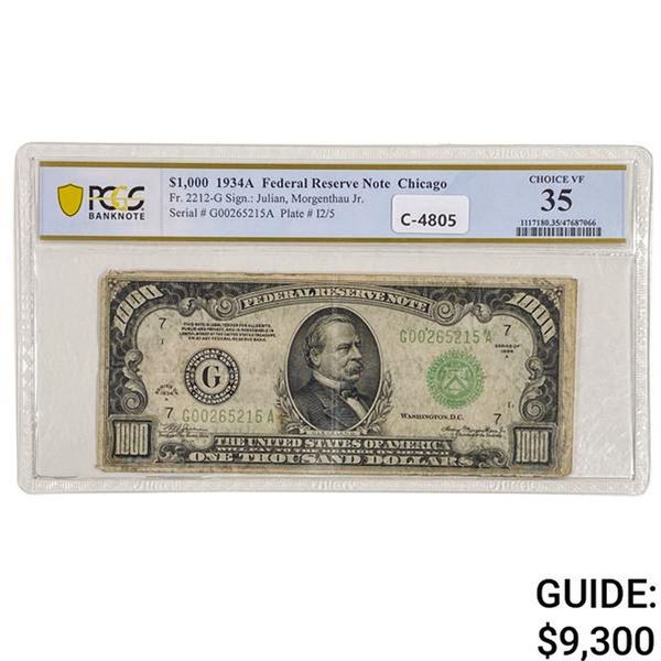 1934-A $1,000 FRN CHICAGO, IL PCGS VERY FINE-35