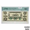 Image 1 : 1860'S $1 NEW ENGLAND OBSOLETE PMG GEM UNC-65EPQ