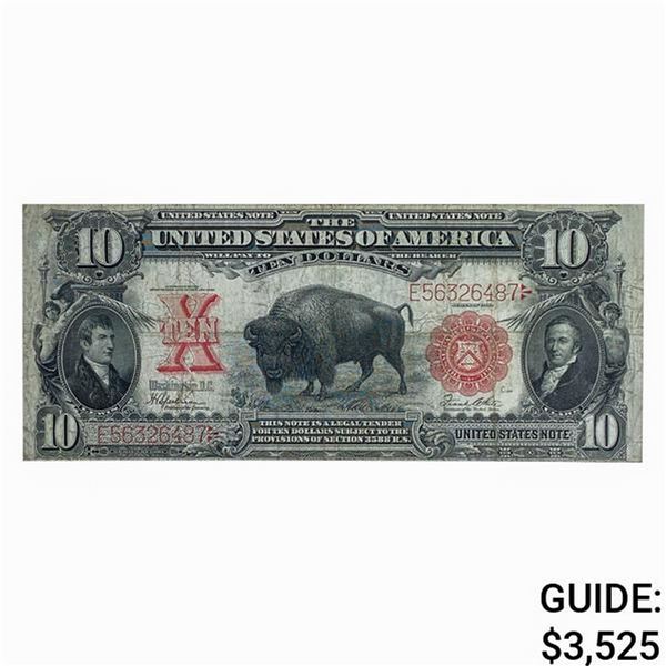 FR. 122 1901 $10 "BISON" LEGAL TENDER USN VF