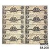 Image 1 : UNCUT SHEET (8) 1861 $5 CSA CONFEDERATE NOTES