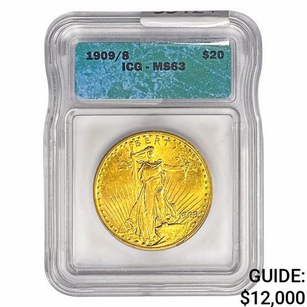 1909/ 8 $20 Gold Double Eagle ICG MS63