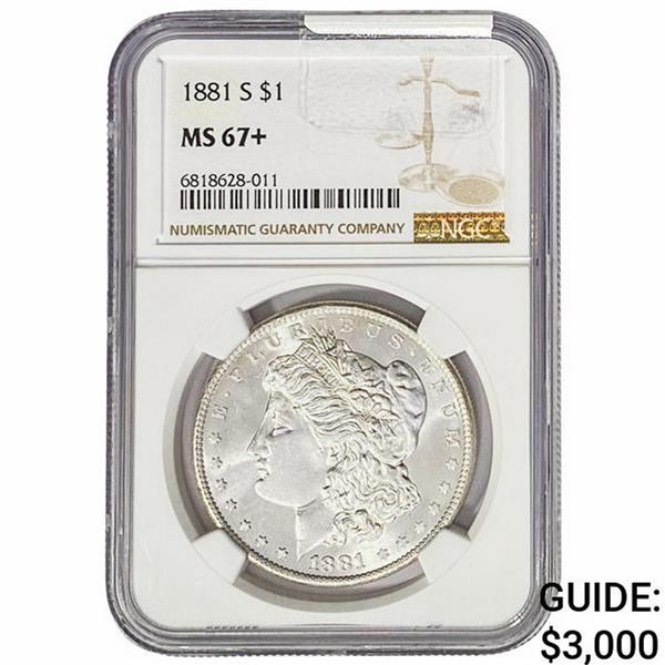 1881-S Morgan Silver Dollar NGC MS67+