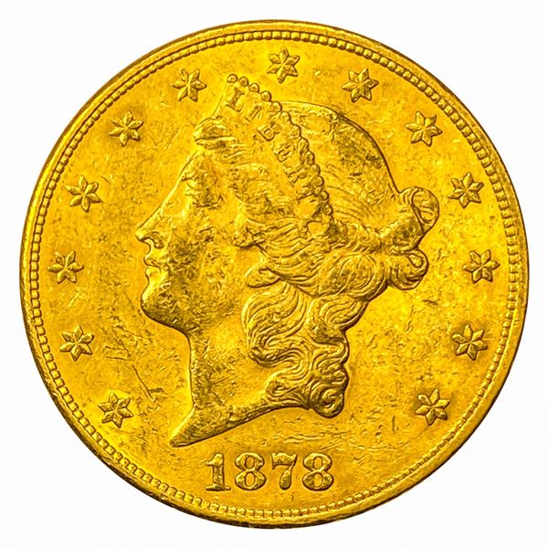 1878-S $20 Gold Double Eagle CLOSELY UNCIRCULATED