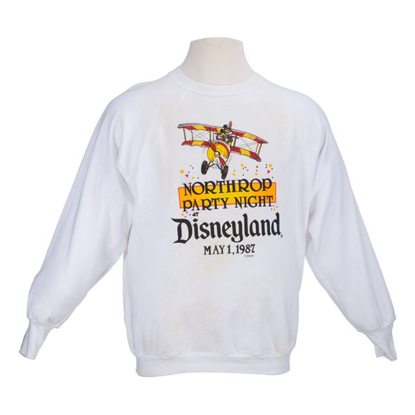 A 1987 Disneyland Northrop Party Night Sweatshirt.
