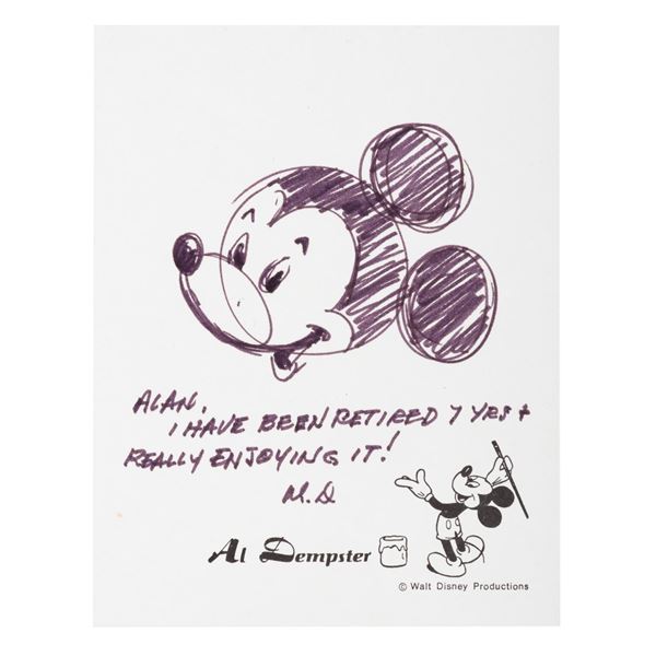 A Mickey Mouse Drawing by Disney Legend Al Dempster.
