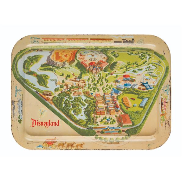 An Opening Year Disneyland Map Souvenir Metal Tray.