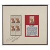 Image 1 : Framed & Multi-Signed Walt Disney Stamps.