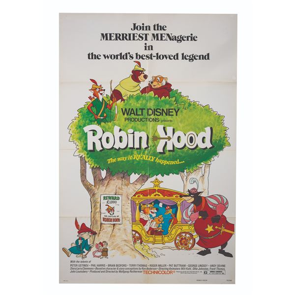 A Walt Disney's "Robin Hood" One-Sheet Poster.