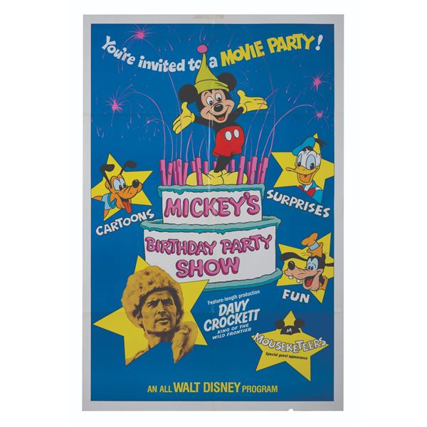 A "Mickey's Birthday Party Show" One-Sheet Poster.