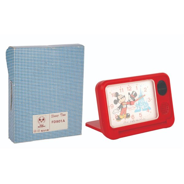A 1980s Red Tokyo Disneyland Travel Clock.