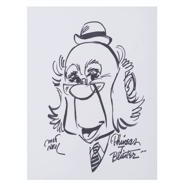 A Howdy Doody Phineas T. Bluster Drawing By Milt Neil.