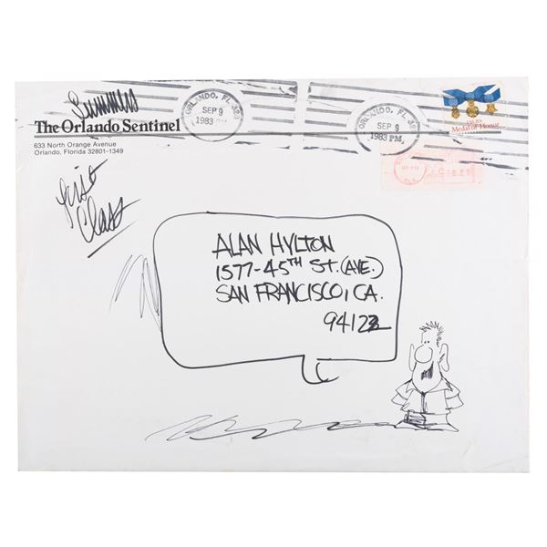 An Original Drawing By Dana Summers on Envelope.