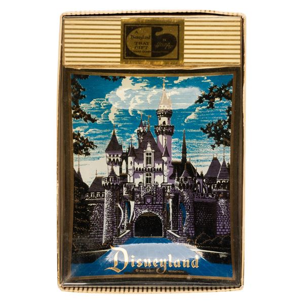 A Disneyland Houze Art Glass Tray Gift and Box.