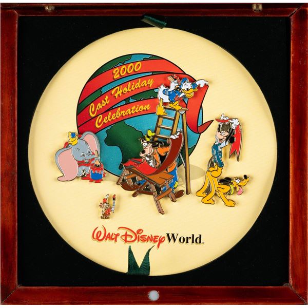 Set of Walt Disney World Cast Holiday Celebration Pins.