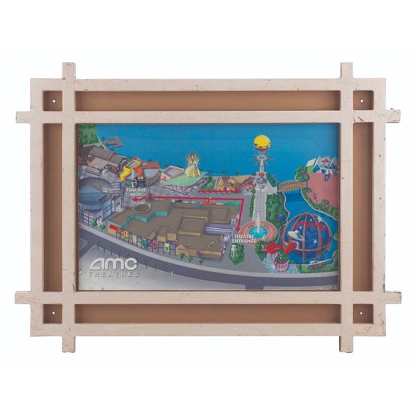 An AMC Downtown Disney Framed Wall Map.