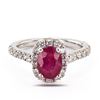 Image 1 : 1.86 ctw MADAGASCAR Ruby and 0.70 ctw Diamond 18K White Gold Ring (GIA CERTIFIED
